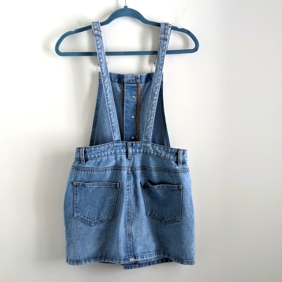 PACSUN Denim Jean Bib Mini Skirt S Light Blue Wash - Picture 4 of 9